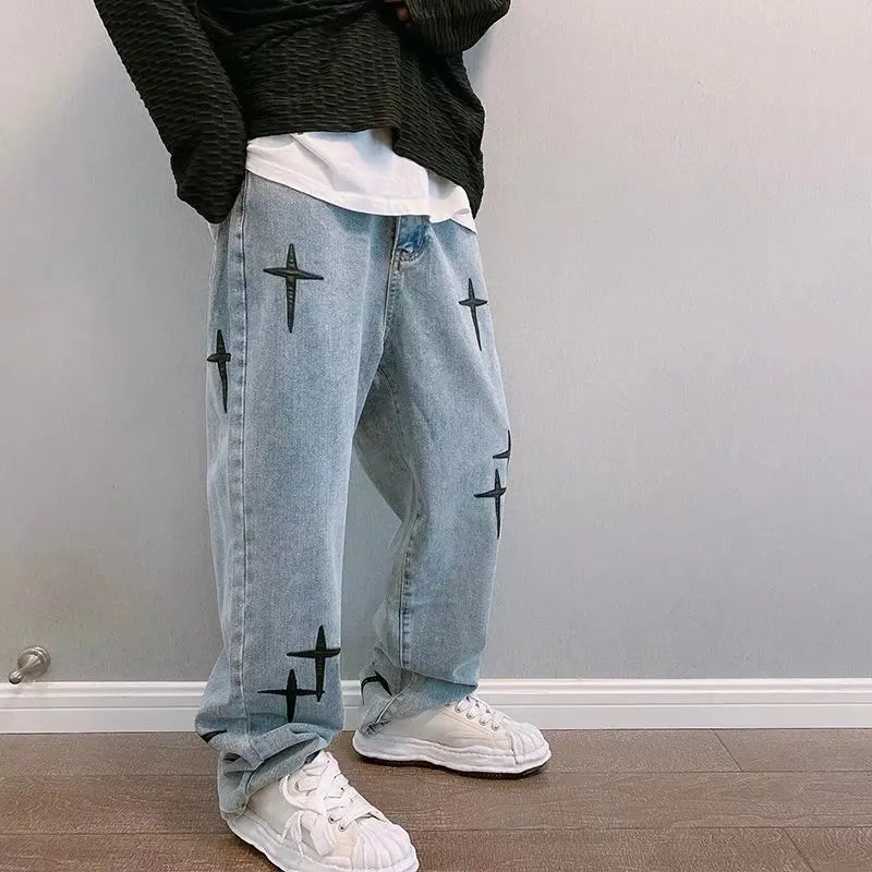 Jean Baggy Wide Leg Cargo Homme Korean Streetwear High Street 2 Coloris Tailles S-3XL Asia