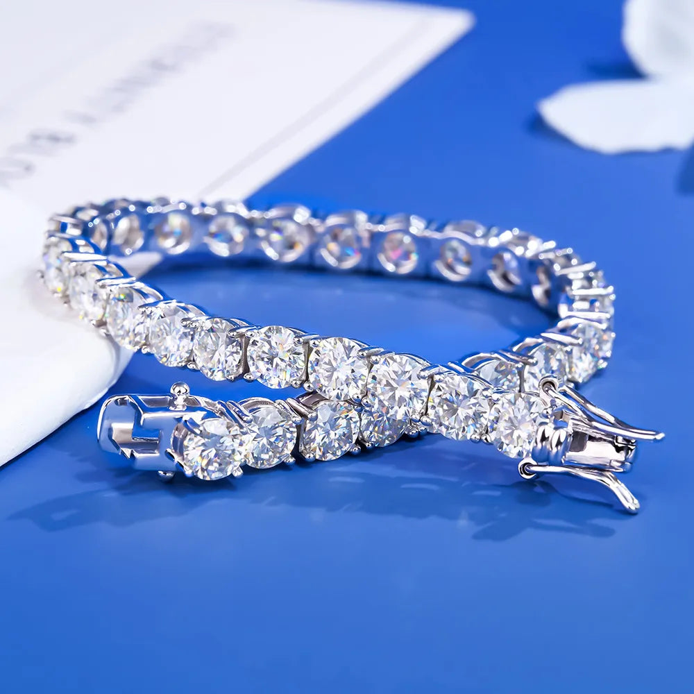 5mm 925 Sterling Silber Moissanite Armband 3mm D VVS1 Diamant mit GRA für Damen Funkelnder Hochzeitsparty Edelschmuck