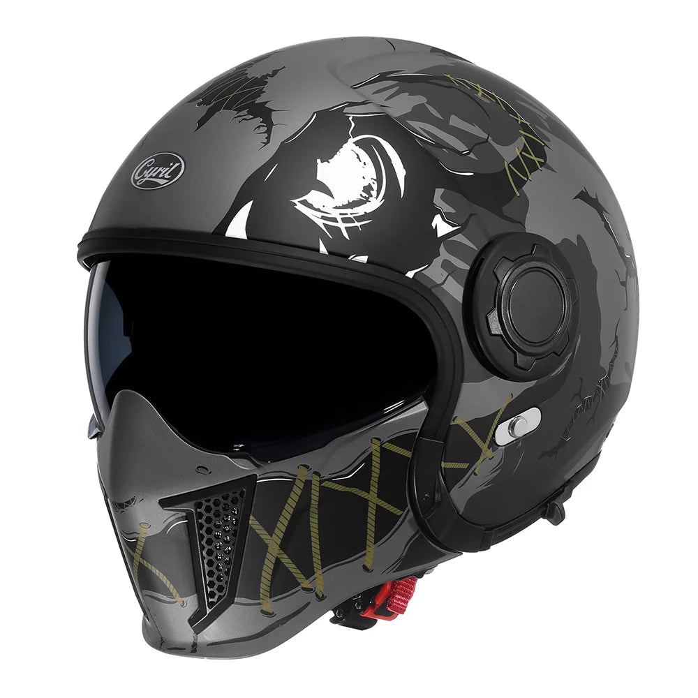Casque Moto Modulable CYRIL OP12A – Double Visière, Homologué DOT & ECE, Boucle Rapide, Homme & Femme