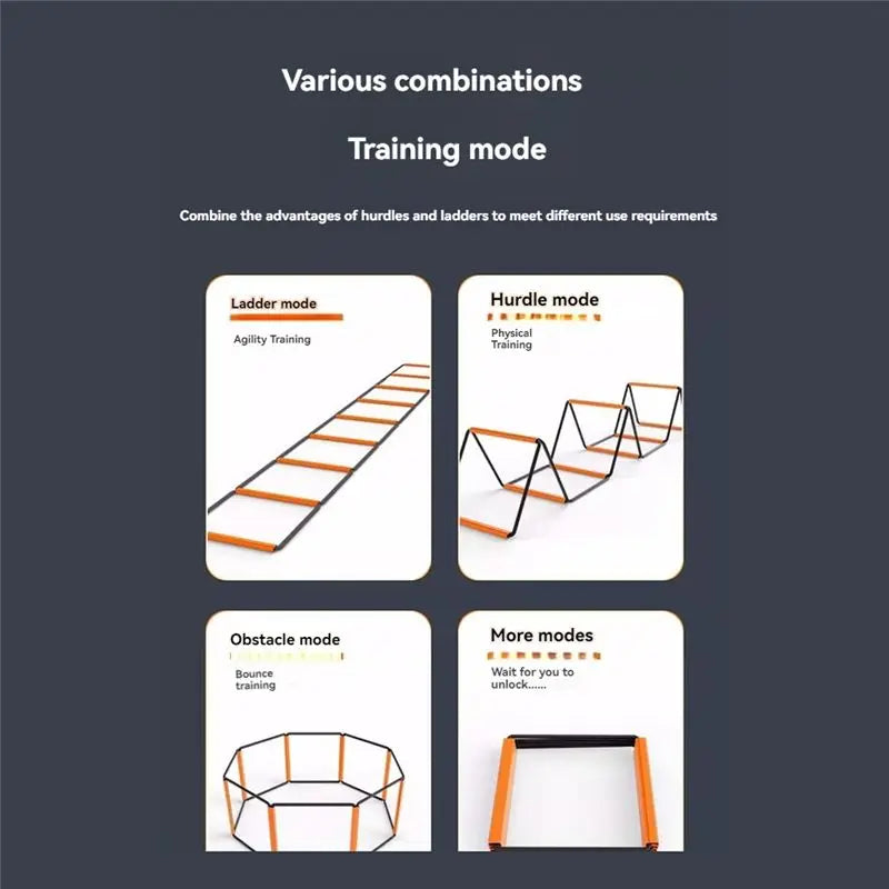 HW-Foldable Agility Ladder  Soccer Football Training Equipment Jump Speed Coordination Footwork Ladder 8 Grids For Kid Adult