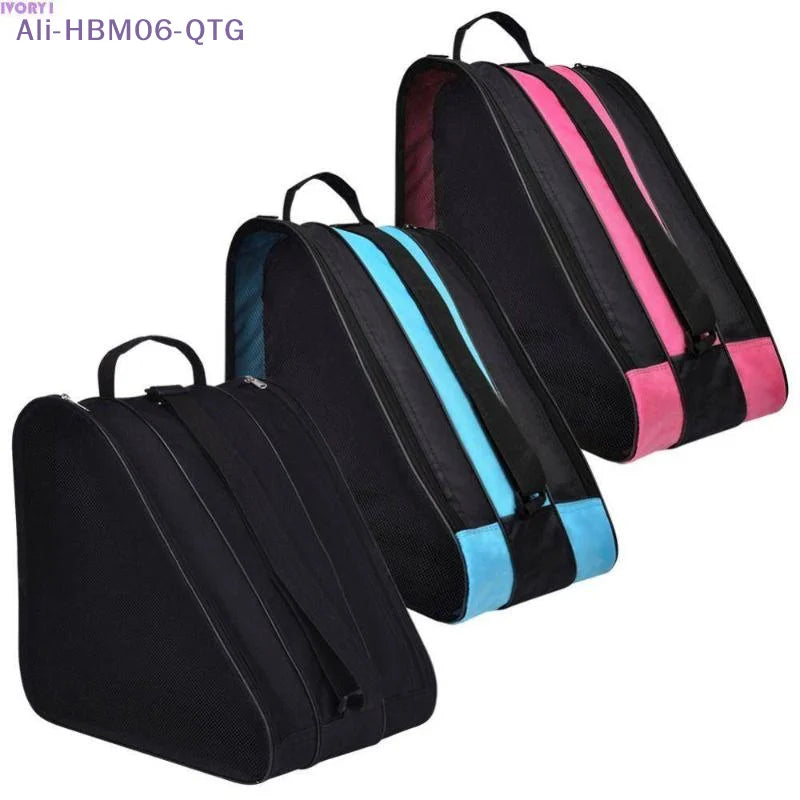 Roller Skates BagLarge Capacity Oxford Cloth Skating Shoes Bag Skating Accessories Carry Case 3 Layers Breathable Ice Skating