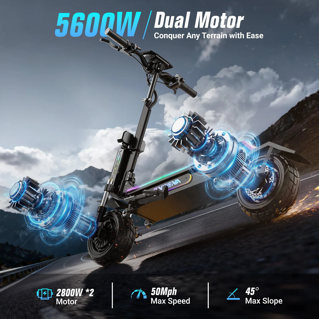Trottinette Électrique Tout-Terrain ONECNA GT7 – 5600W, 80 km/h, 88 km d’autonomie