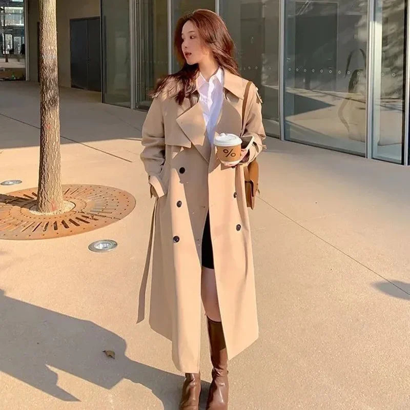 Trench Coat Femme Ample Mi-Long – Style Streetwear Casual