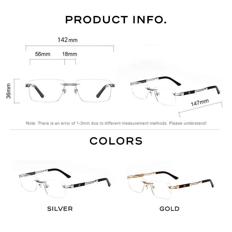 Montures Lunettes Homme Sans Monture Titane Pur CAPONI J23026
