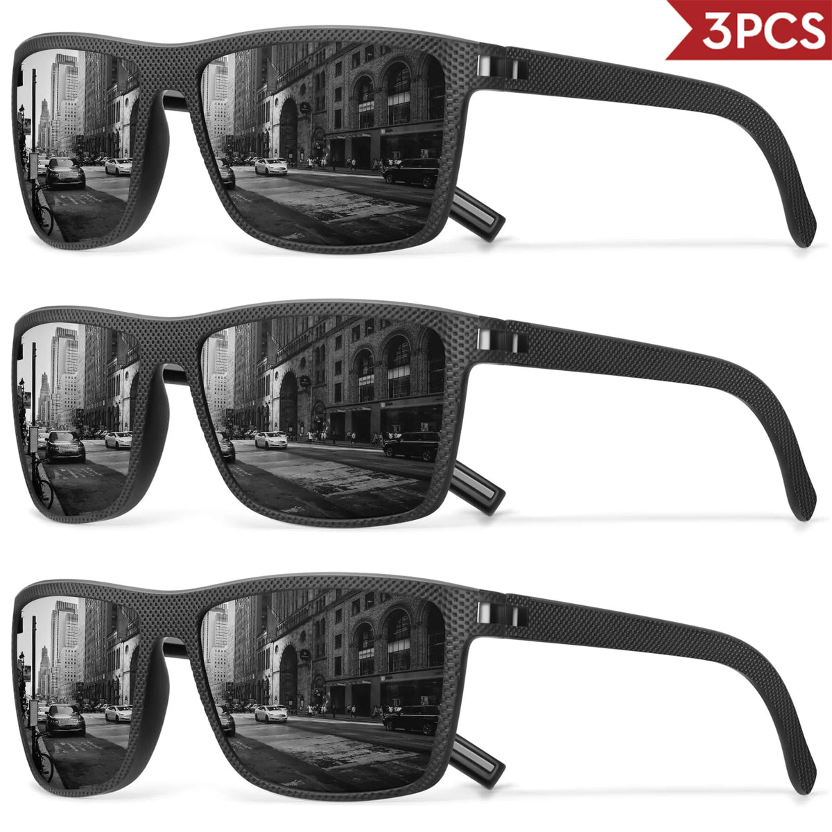 Lot de 3 ou 4 Lunettes de Soleil Polarisées VEGUEROS – UV400 & Miroir
