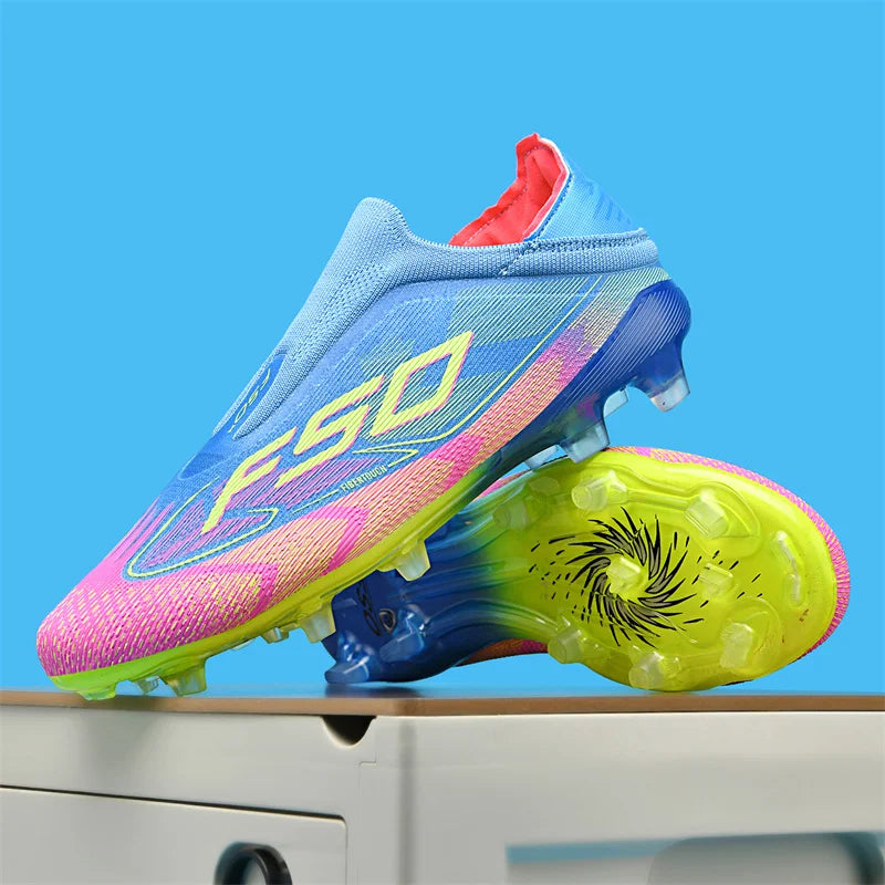 Chaussures de Football Homme Hautes Crampons Longues Pointes – Respirantes & Antidérapantes