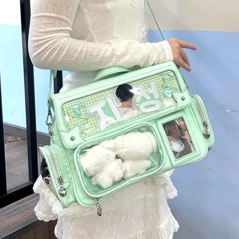 Grand Sac Ita Bag Y2K Kawaii Harajuku – Poche Transparente DIY, Grande Capacité, 6 Coloris, 30x24x10cm