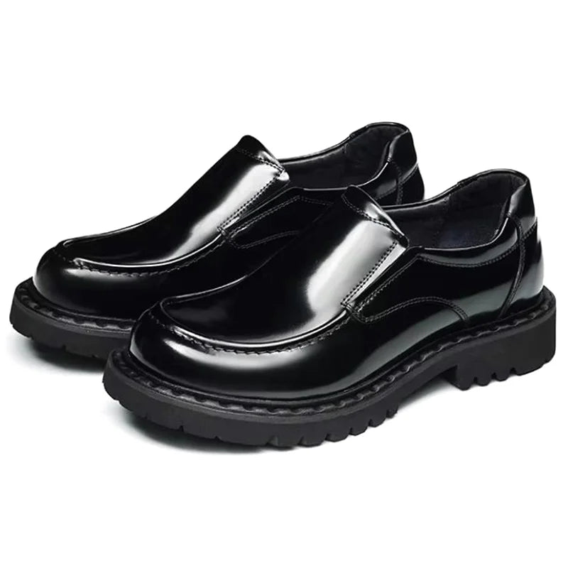 Mocassins en Cuir Véritable pour Homme – Semelle Épaisse, Fait Main, Imperméable