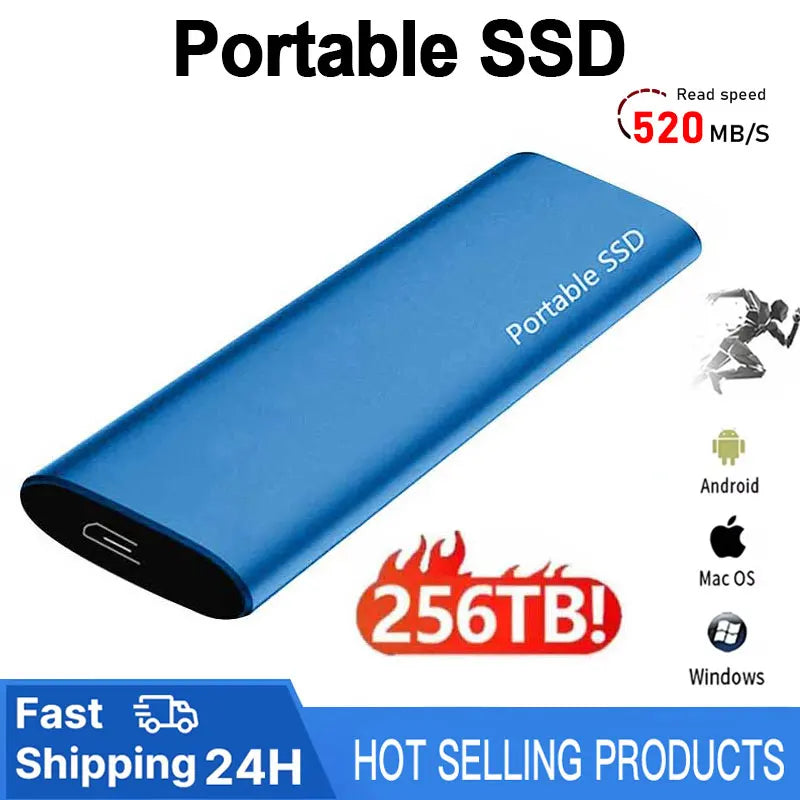 Disque Dur SSD Externe Portable USB 3.0 - Haute Vitesse - 1To à 256To