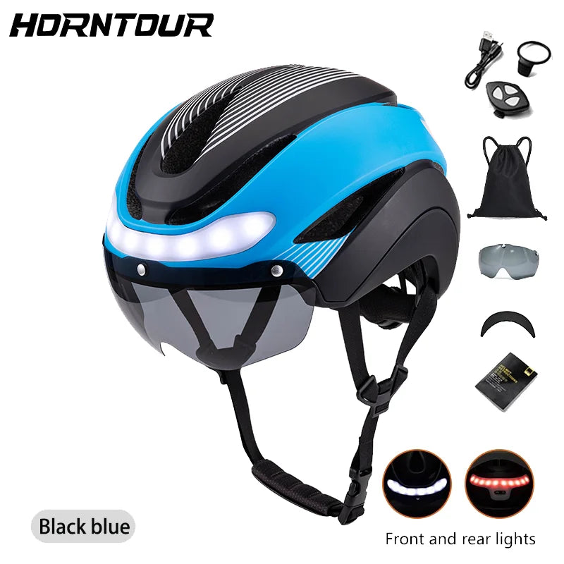 Casque Vélo LED Horntour HT-16 – Clignotants & Visière Magnétique
