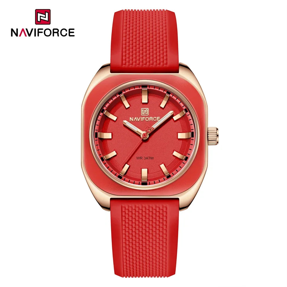 NAVIFORCE NF5061 – Montre Femme Élégante Quartz Silicone, Style Casual & Fashion