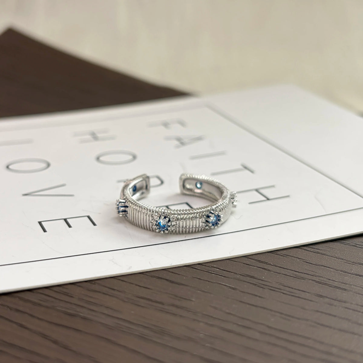 Bague Lotus en Argent Sterling 925 Femme – Texture Rétro & Ajustable | Cadeau Bijou