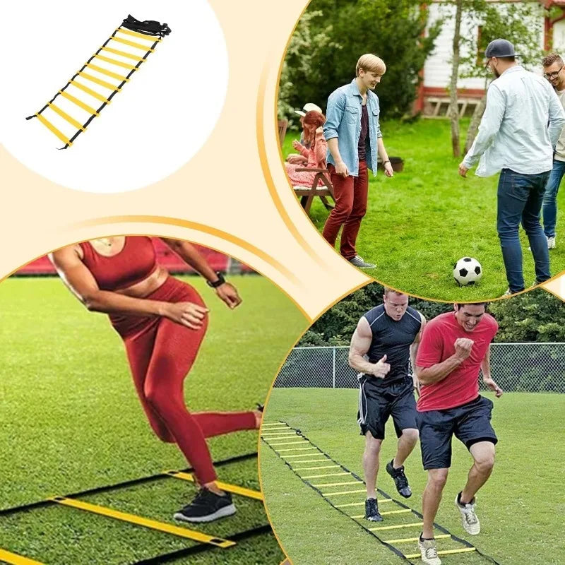 Agility Ladder Speed Training Equipment Football Training Adjustable Nylon Strap Jumping Ladder Fitness Soccer Athletes