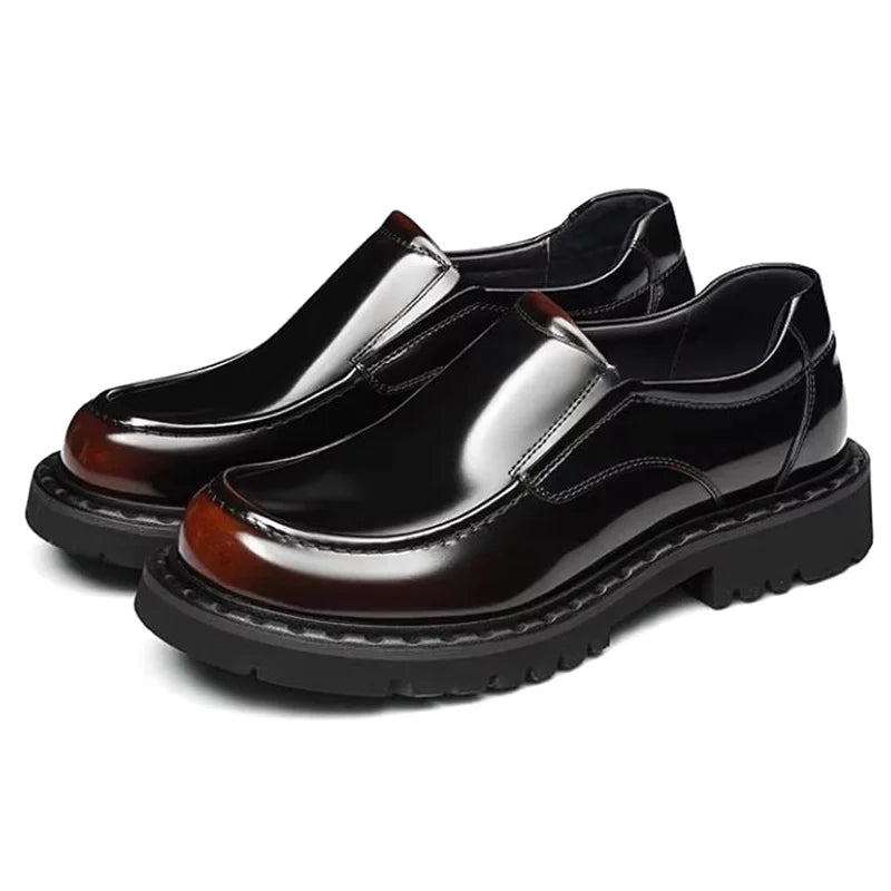 Mocassins en Cuir Véritable pour Homme – Semelle Épaisse, Fait Main, Imperméable