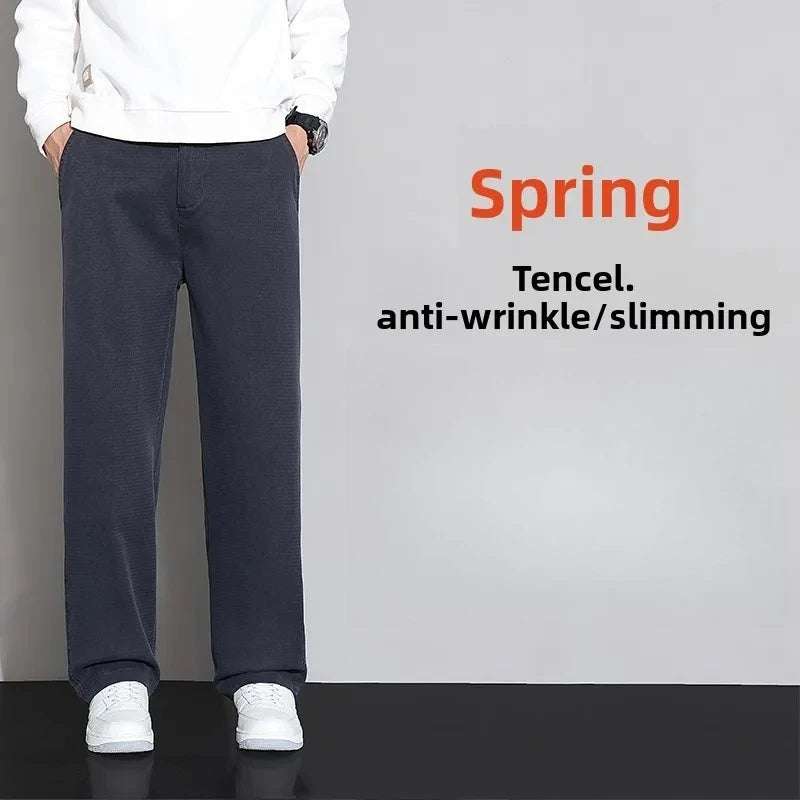 Jean Homme Loose Fit Jambe Large – Taille Élastique Tencel Casual