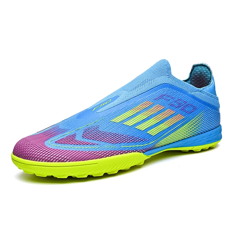 Men's Football Boots Without-lace Youth FG/TF Field Training Studded Fast Soccer Cleats Professional Non Slip Football Shoes