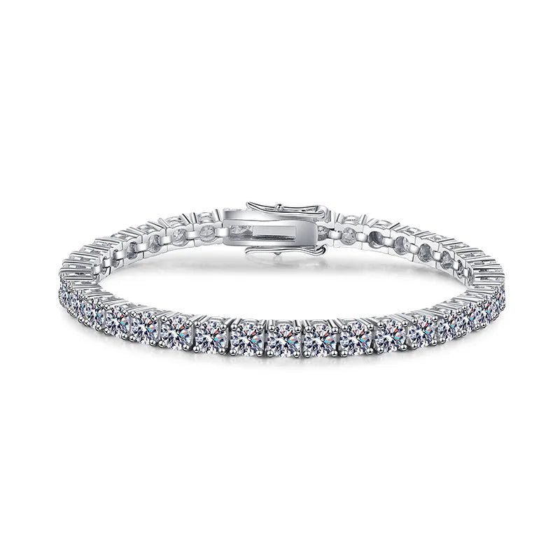 Bracelet Moissanite en Argent Sterling 925 – 3 à 7mm | Diamant D VVS1 Certifié GRA