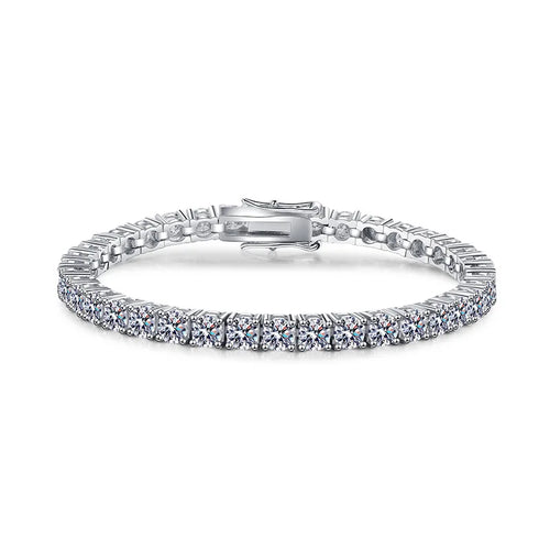 Bracelet Moissanite en Argent Sterling 925 – 3 à 7mm | Diamant D VVS1 Certifié GRA