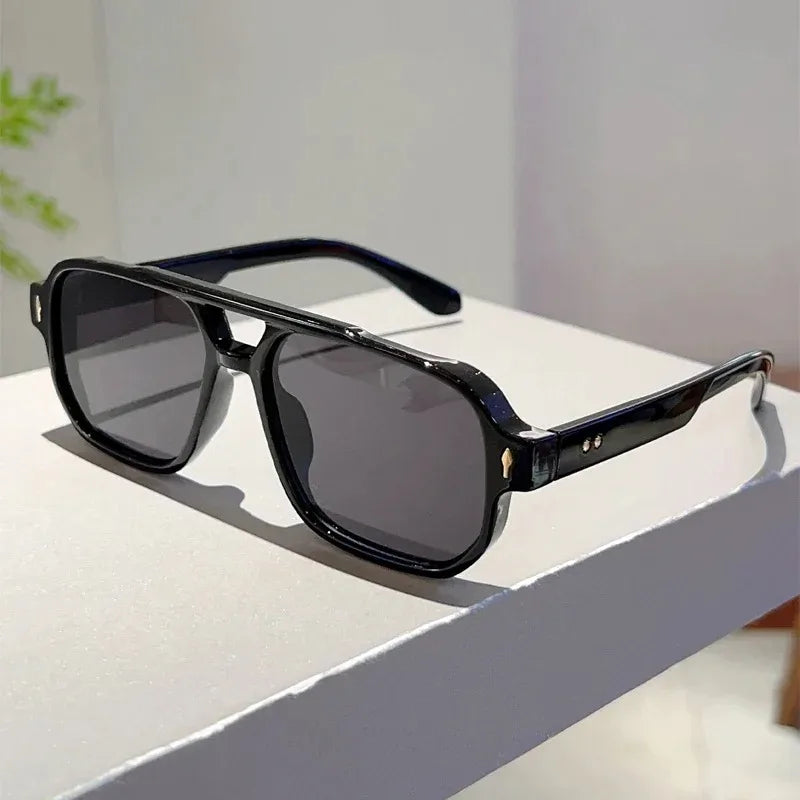 Lunettes de Soleil Vintage Double Pont Carrées UV400 – Femme & Homme