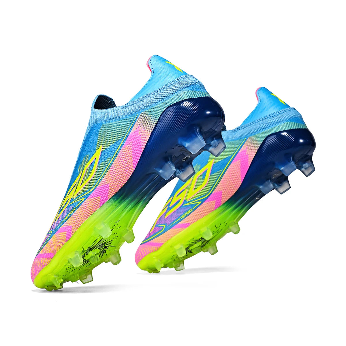 Chaussures de Football Unisexe AG/FG – Cuir PU Premium, Crampons TPU Longue Durée, Antidérapant