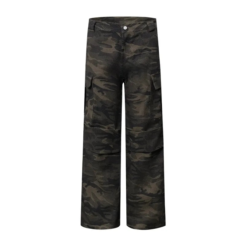 Jean Camouflage Vintage Wide Leg – Style Cargo Streetwear Unisexe
