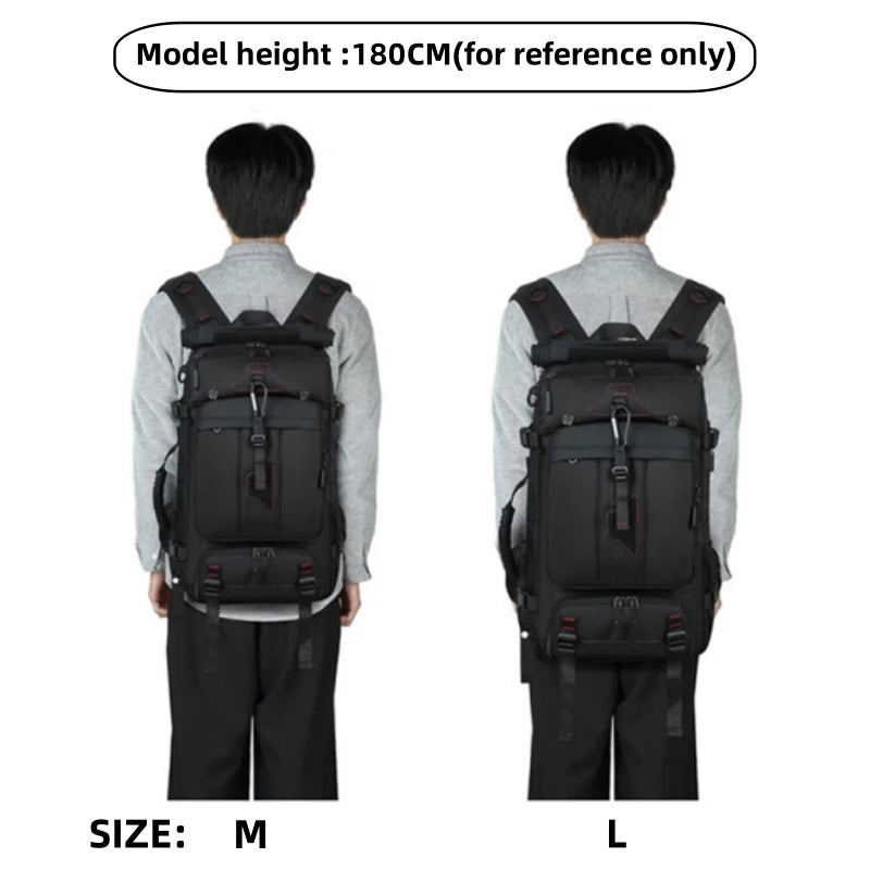 Travel Hiking Backpack 80L Large Capacity Multiple Storage Spaces Anti Theft Backpack with Dry Wet Separation Backpack for Men