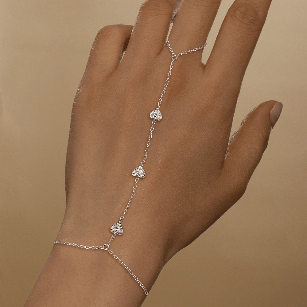 Bracelet Charme Femme en Argent 925 – Zircon Œil de Cheval & Chaîne Anneau | Or & Argent