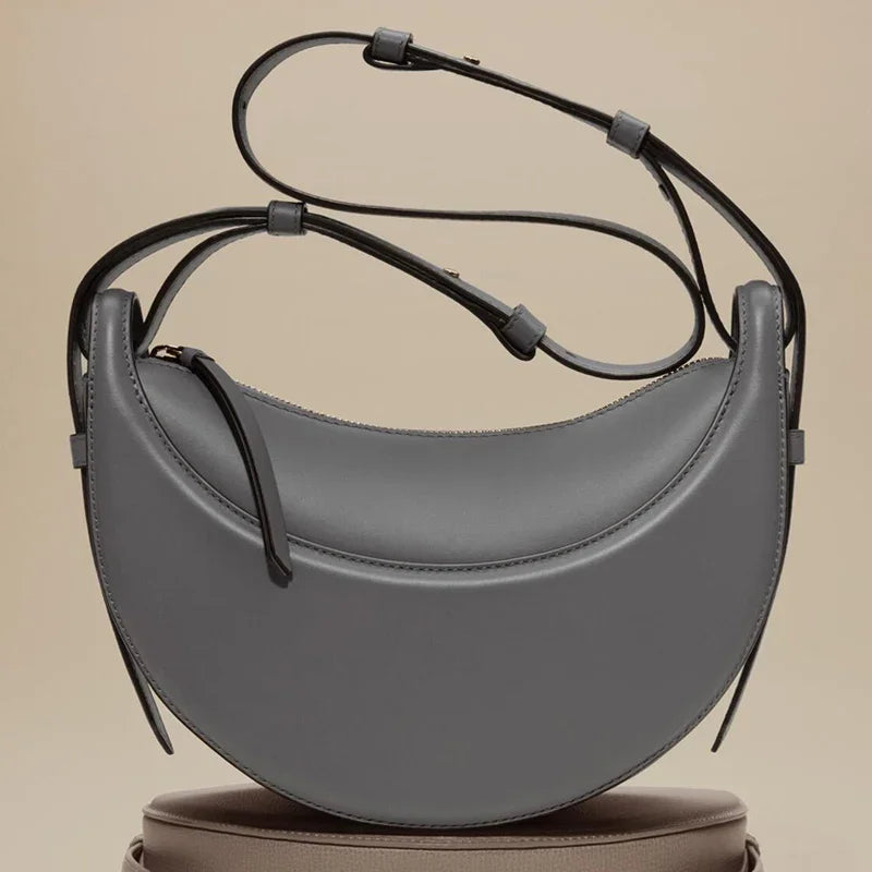 Women's crescent shoulder bag French fashion crossbody bag zipper