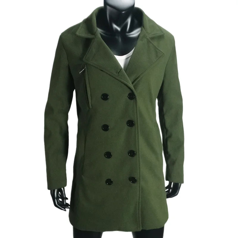RVHSWDS – Trench-Coat Long Femme Double Boutonnage Doué de Doublure, Col Revers, Style Streetwear Hiver