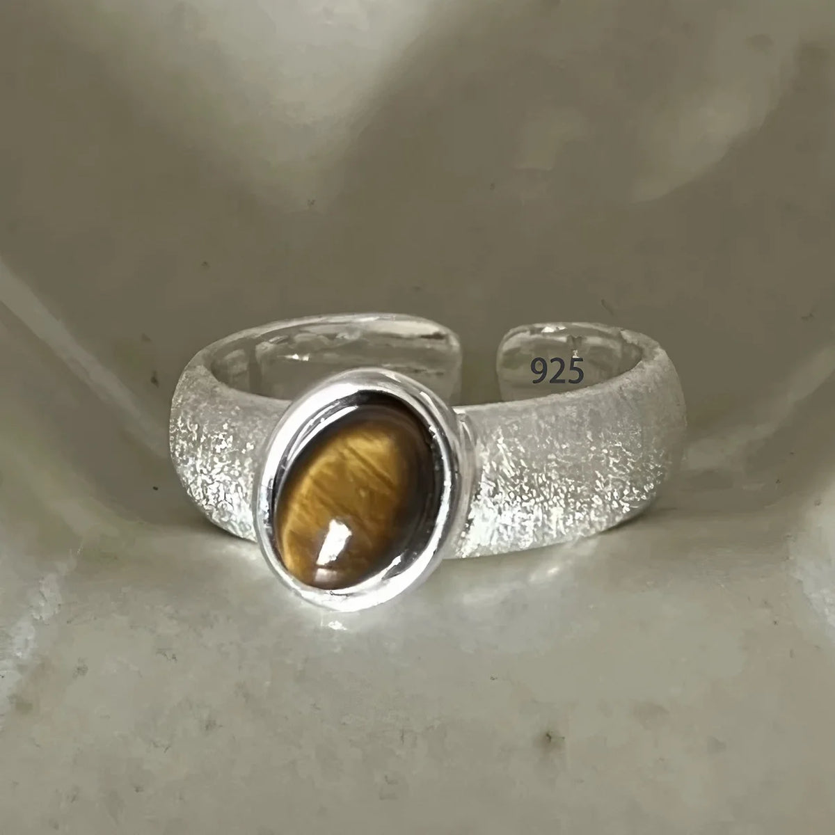 Bague Lotus en Argent Sterling 925 Femme – Texture Rétro & Ajustable | Cadeau Bijou