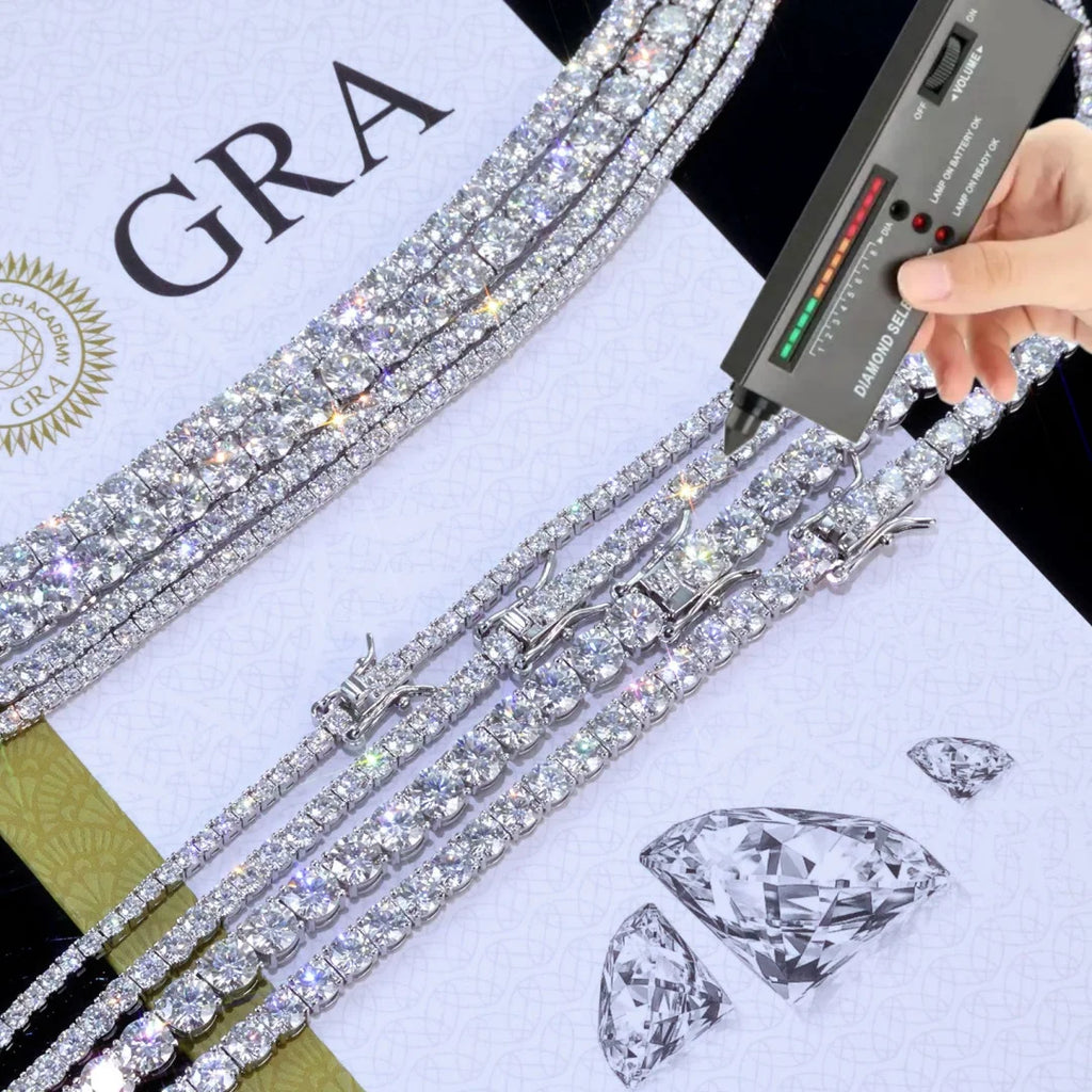D VVS1 100% Moissanite Tennis Bracelets S925 Sterling Silver for Women Man High Quality Wedding Jewelry Accessories Fashion Gift