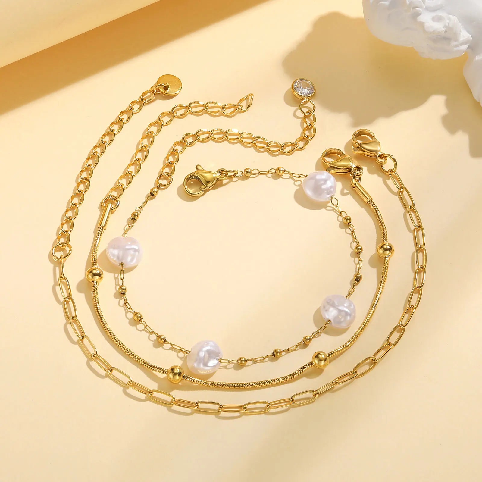 Bracelet Chaîne Acier Inoxydable Waterproof – Plaqué Or Femme