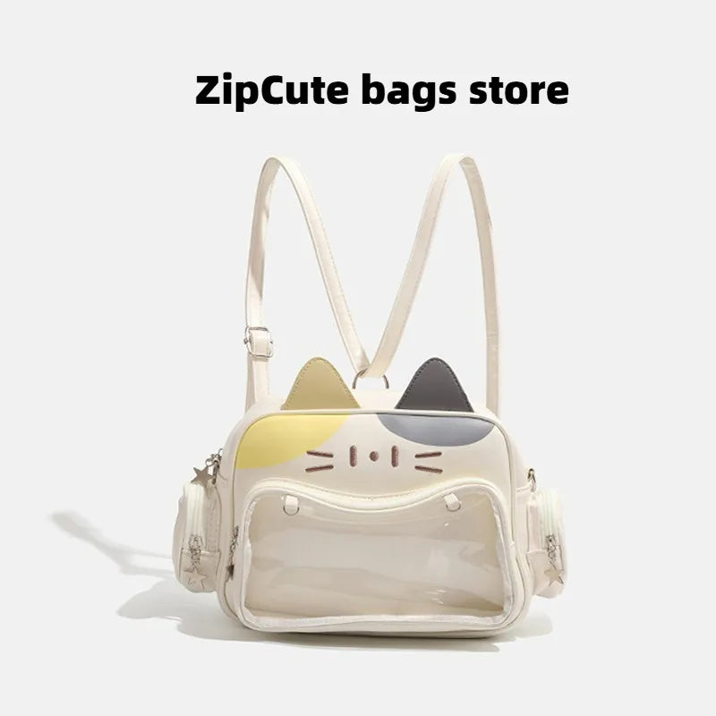 Sac Bandoulière Y2K Grande Capacité Motif Chat – Style Street Trend Femme