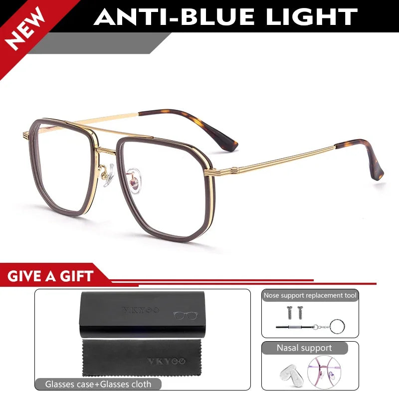 Lunettes de Lecture Photochromiques CAIDERONI 2216YJ – Grand Cadre Rétro Anti-Lumière Bleue