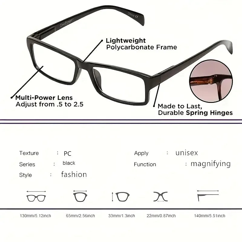 Lunettes de Lecture Multifocales Auto-Ajustables – Unisexe