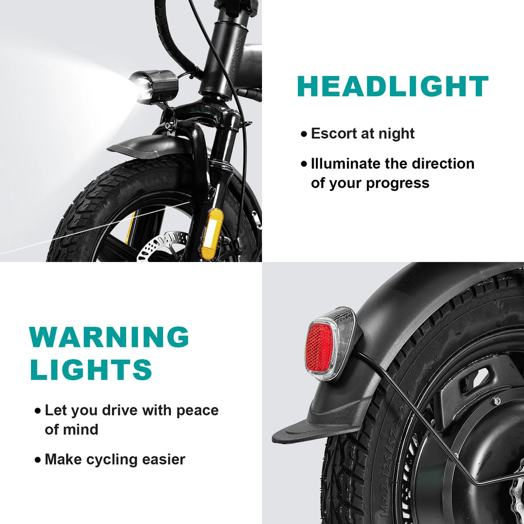 Adult Electric Bike,560W Motor,20MPH,48V Removable Battery,14inch Folding Electric Bike,Maximum 32 Miles,1Year Warranty Ebike