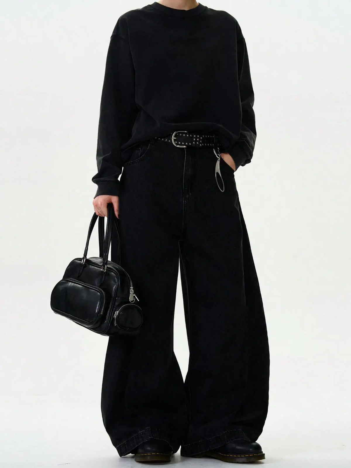 Jean Baggy Wide Leg Homme Loose Punk Streetwear Coupe Courbe 5 Coloris XS-XXL