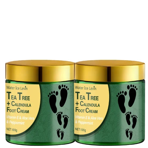 Crème Pieds Thé Arbre & Calendula – Vitamine E & Aloé Vera, Hydratante & Légère