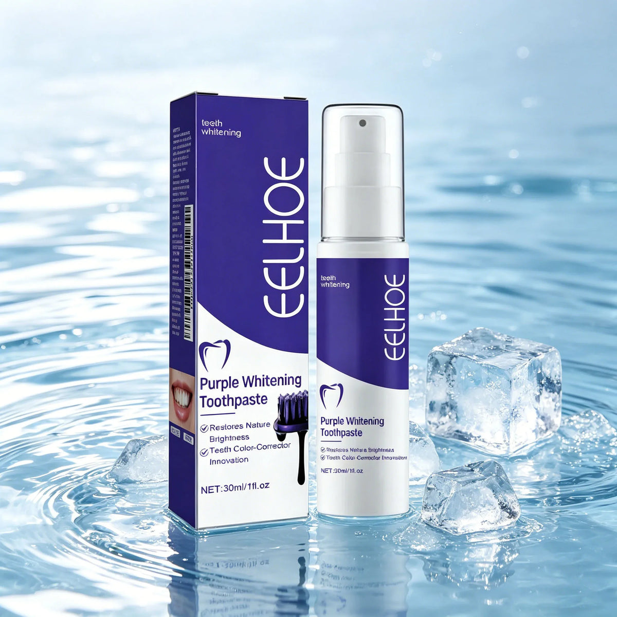 Purple Whitening Toothpaste Removes Plaque Stains Yellow Cleaning Oral Hygiene Color Corrector Tooth Bleaching Agents Toothpaste