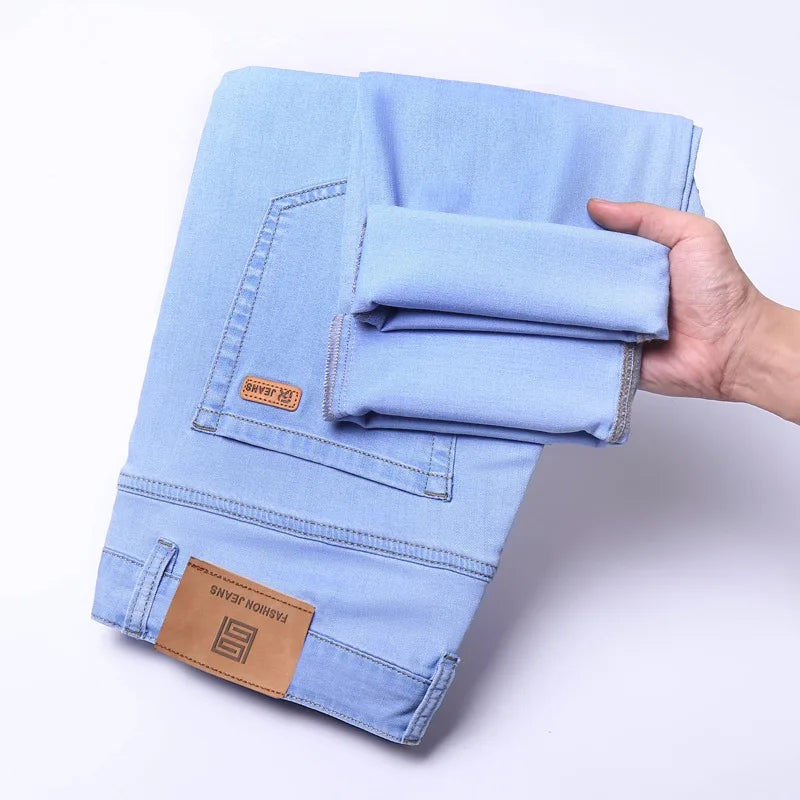Jean Droit Business Casual Homme – Lyocell 70% Coupe Régulière Ice Silk