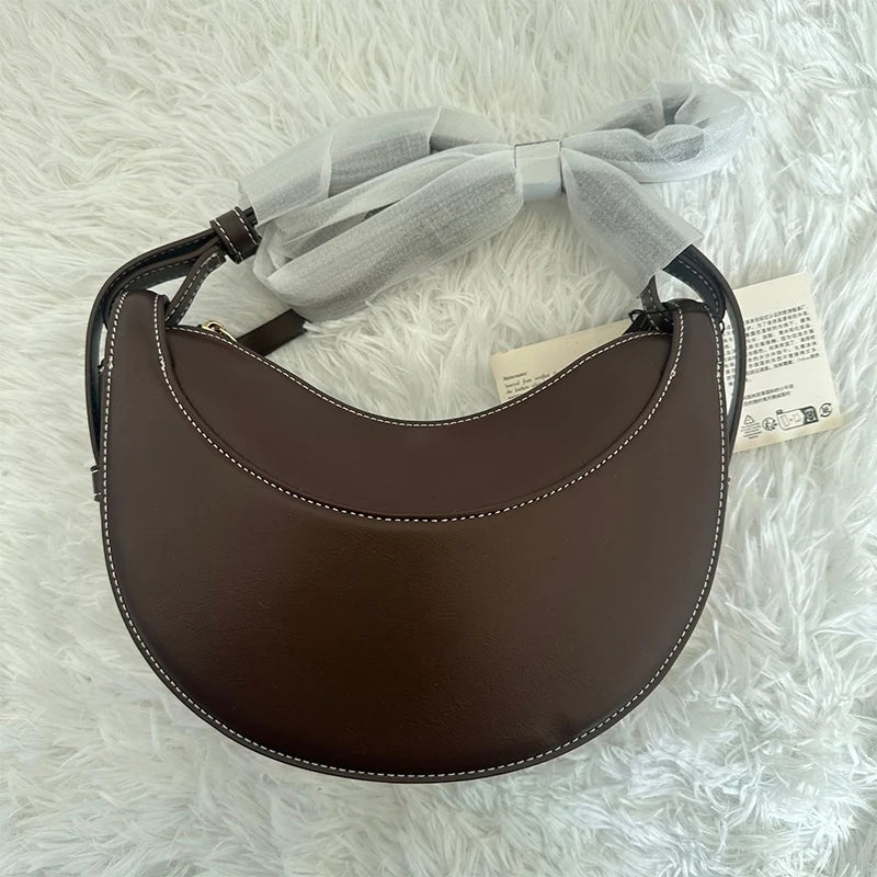 Women's crescent shoulder bag French fashion crossbody bag zipper
