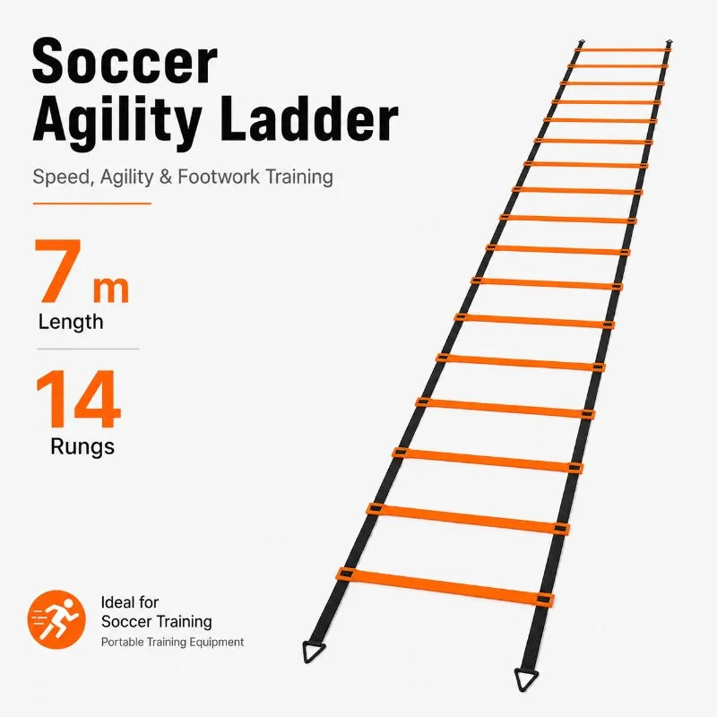 Agility Ladder Speed Training Equipment Football Training Adjustable Nylon Strap Jumping Ladder Fitness Soccer Athletes