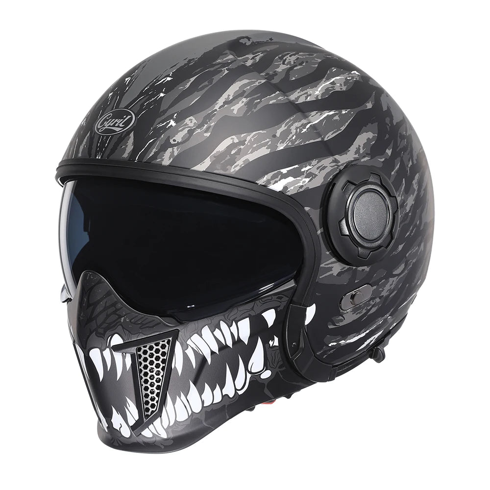 Casque Moto Modulable CYRIL OP12A – Double Visière, Homologué DOT & ECE, Boucle Rapide, Homme & Femme