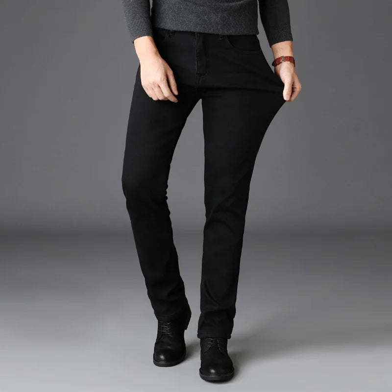 Jean Slim Homme Noir Stretch Toutes Saisons | Tailles 28-40 Smart Casual