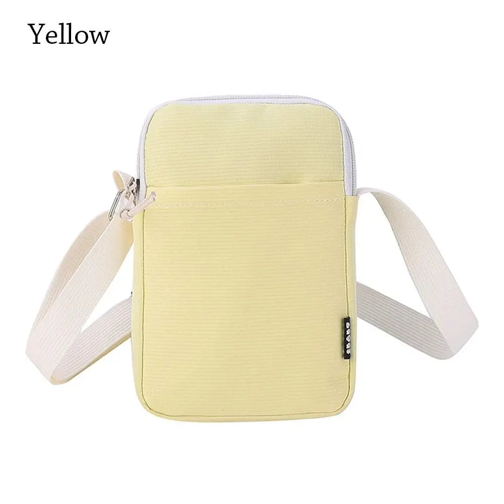 Simple Canvas Zipper Purse Crossbody Bag Handbag Shoulder Bag Phone Bag