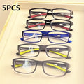 Lot de 5 Lunettes de Lecture Anti-Lumière Bleue – Style Sport Carré, Ultra-Légères Unisexe