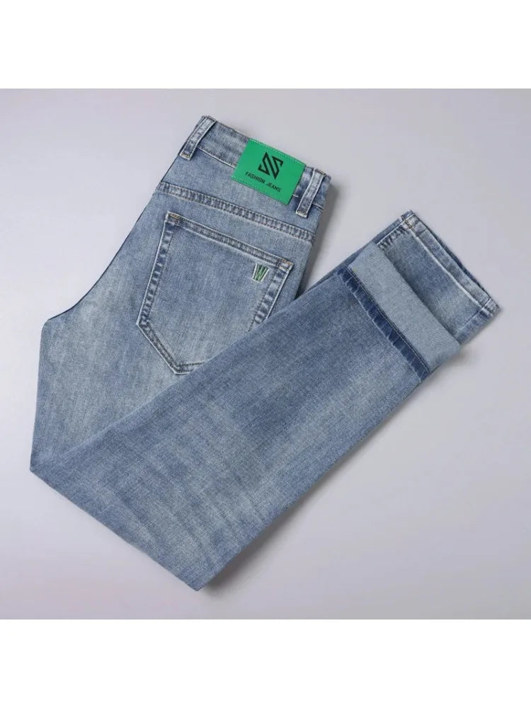 Jean Homme Slim Droit Stretch Printemps Automne – Coton Casual Business
