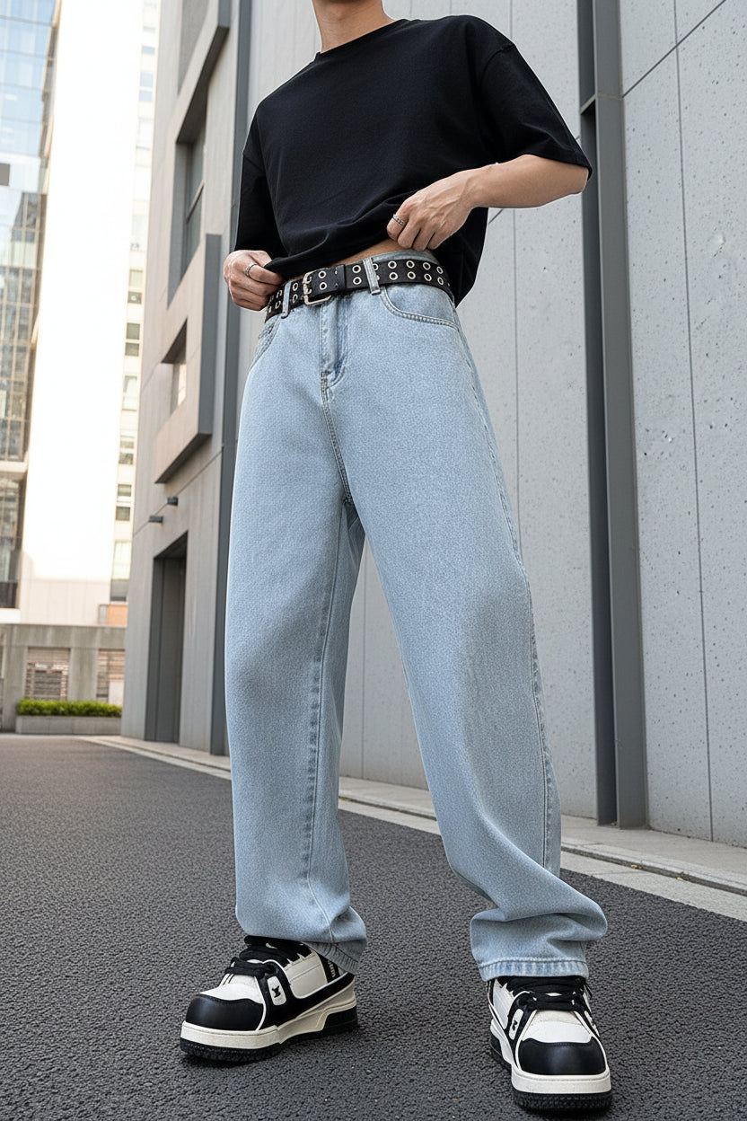 Jean Droit Loose Homme Style Coréen Classique 4 Coloris Coton | S-XXXL