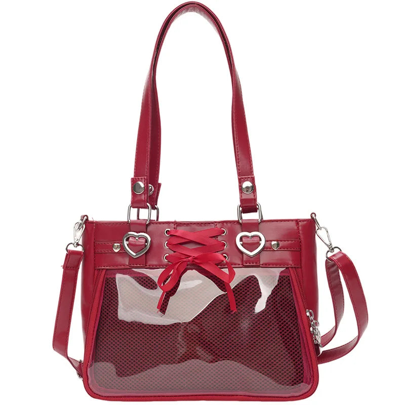 Petit Sac Ita Bag Kawaii Bandoulière Femme – Fenêtre Transparente, Ruban, Style Japonais 2026