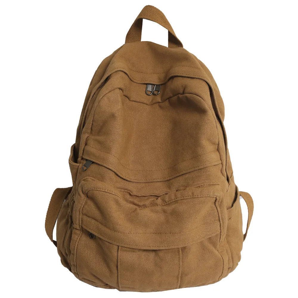 Sac à Dos Femme Canvas Vintage Kawaii – 32x13x34 cm | Laptop | École & Voyage | Noir Vert Violet Kaki